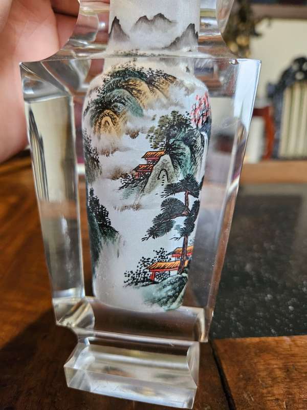 Inverted Art in Crystal Vase