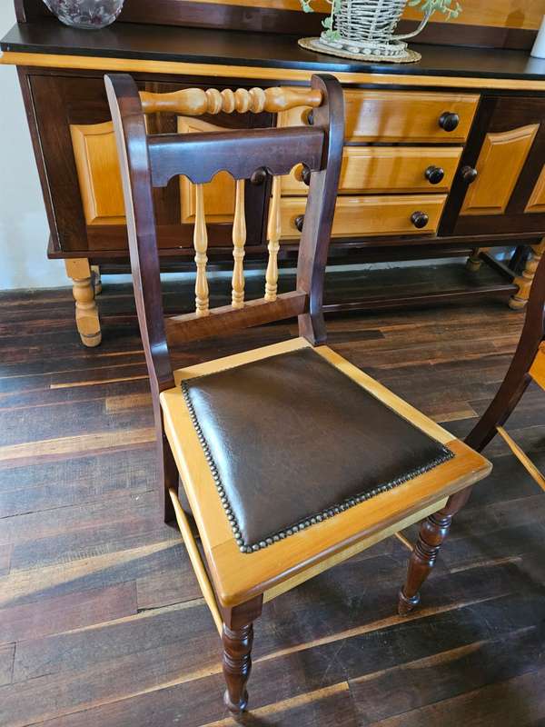 Yellow Wood & Imbuia Dining Room Set