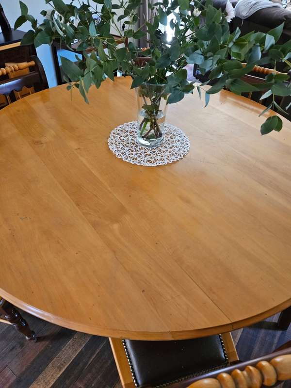 Yellow Wood & Imbuia Dining Room Set