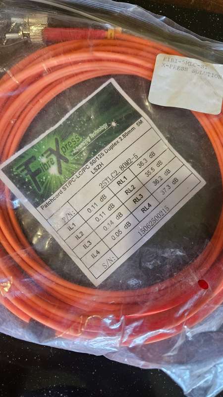 Fiber Xpress Patch Chords Duplex 2.80mm 5m