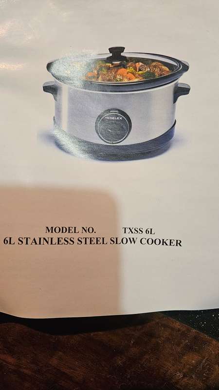 Tedelex  6Litre Oval Slow Cooker. Unused!