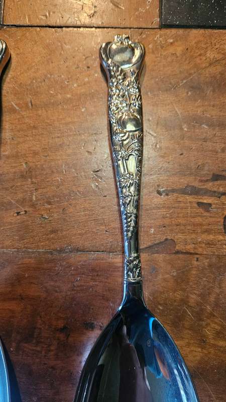 Beautiful Silver Plated Salad Set