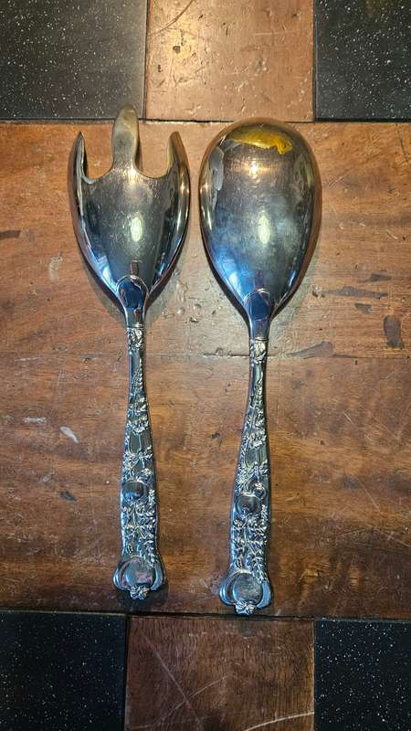 Beautiful Silver Plated Salad Set