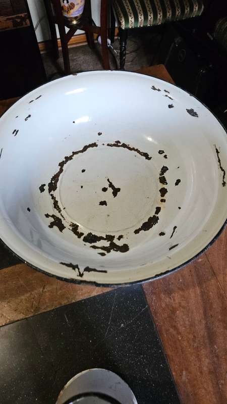 Vintage Enamel Basin & Jug