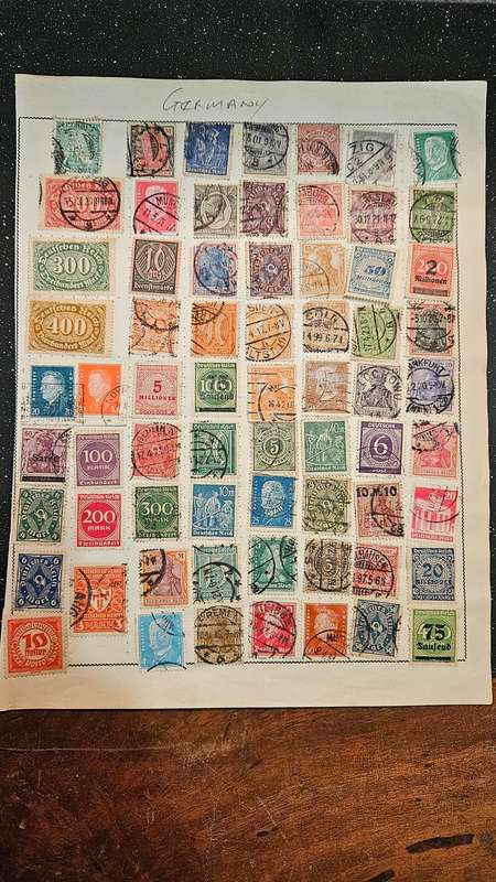 Collectable Germany Stamps `both sides of page`