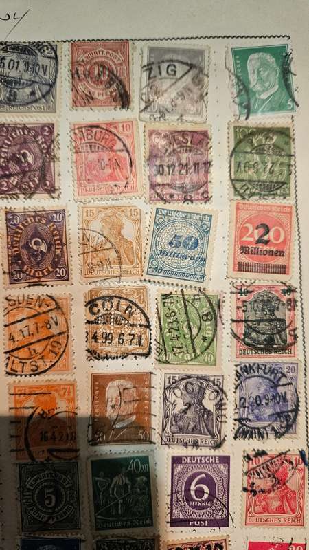 Collectable Germany Stamps `both sides of page`