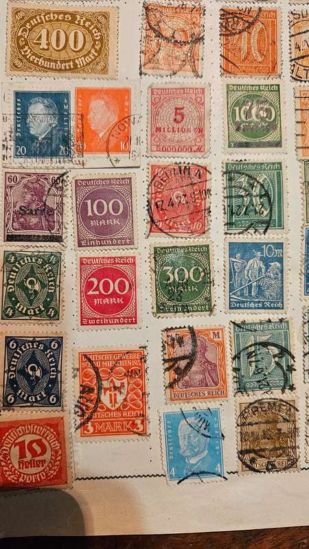 Collectable Germany Stamps `both sides of page`