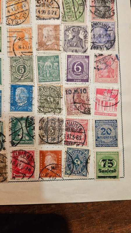 Collectable Germany Stamps `both sides of page`