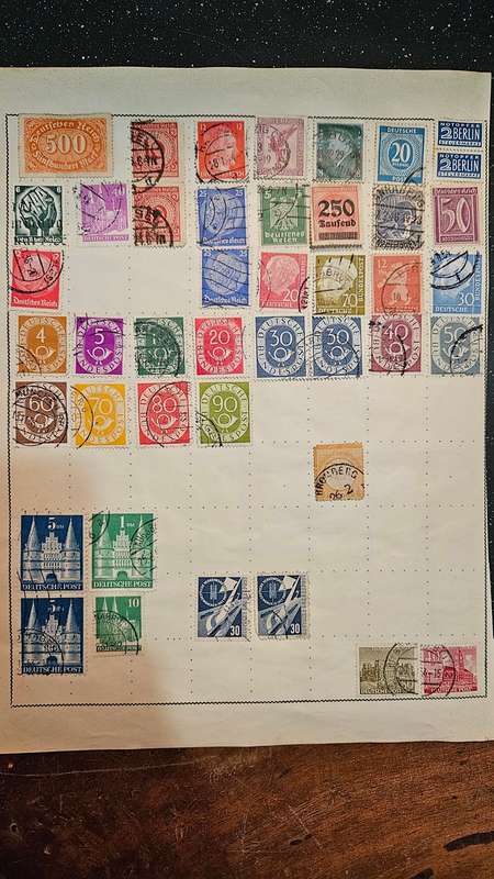 Collectable Germany Stamps `both sides of page`