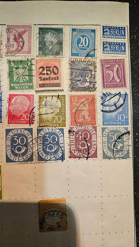 Collectable Germany Stamps `both sides of page`