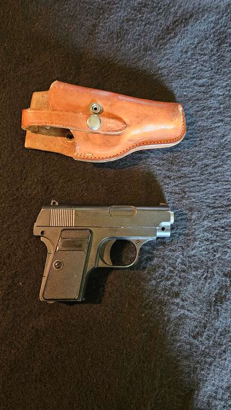 Metal BB Gun + Leather Holster