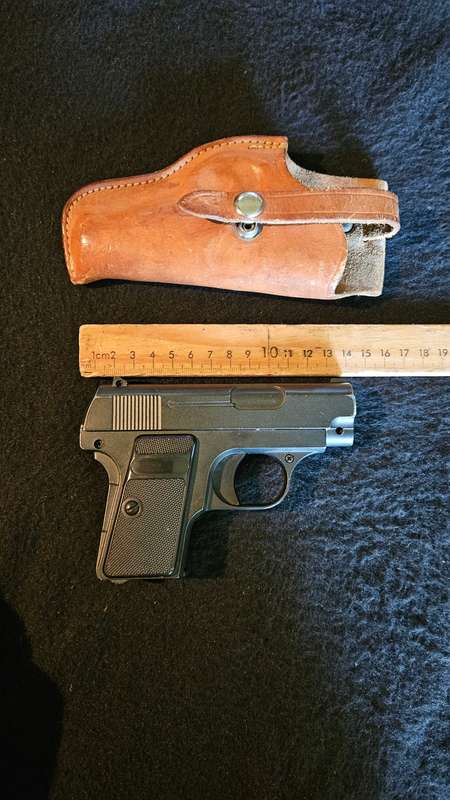 Metal BB Gun + Leather Holster