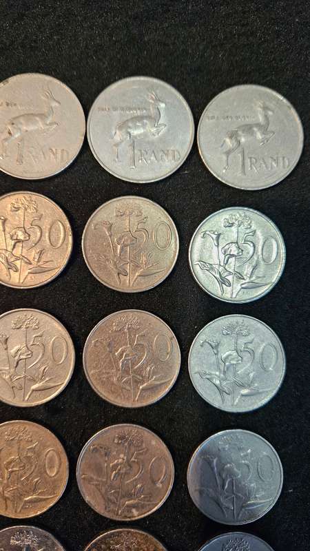 South African R1 Coins Plus 50 cent Coins