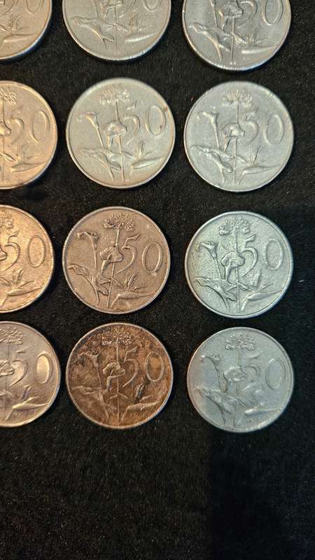 South African R1 Coins Plus 50 cent Coins