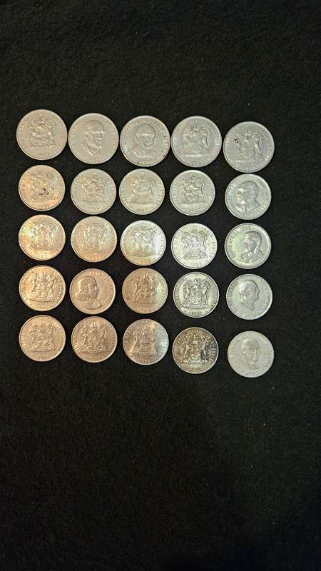 South African R1 Coins Plus 50 cent Coins