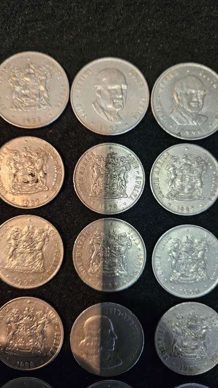 South African R1 Coins Plus 50 cent Coins