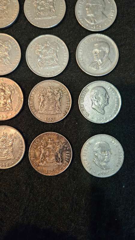 South African R1 Coins Plus 50 cent Coins