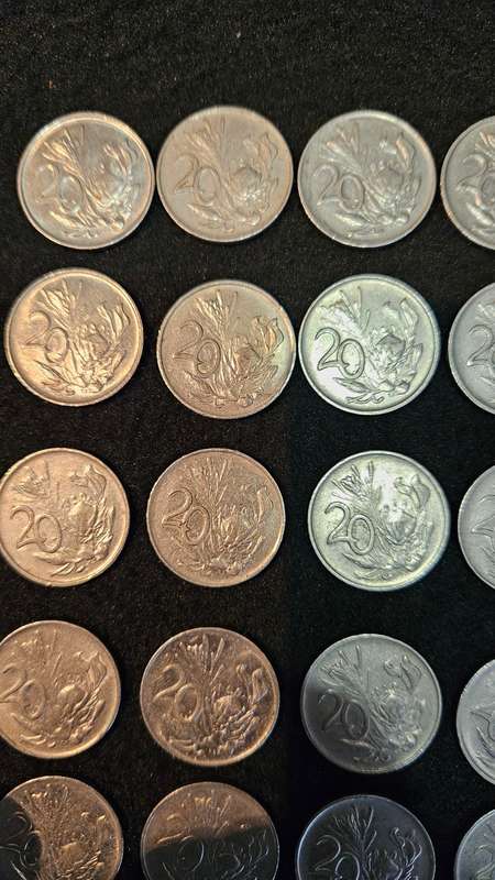 South African 20 Cent, 10 Cent & 5 Cent Coins Lot
