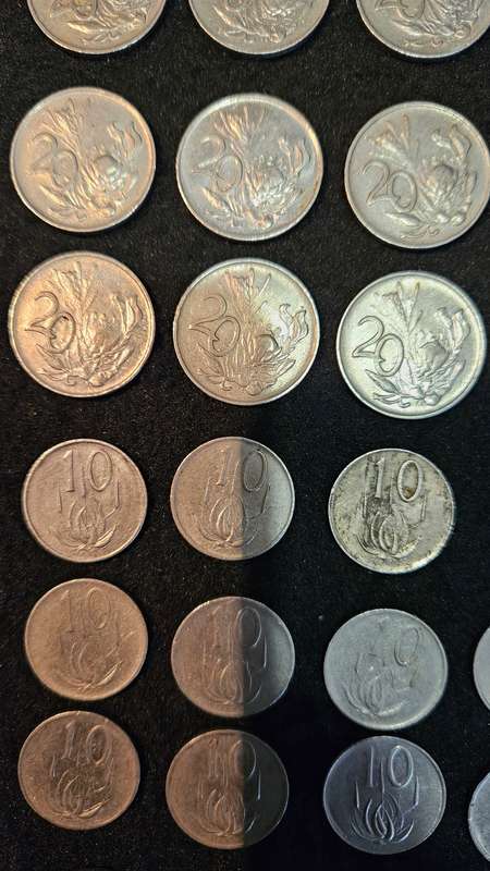 South African 20 Cent, 10 Cent & 5 Cent Coins Lot