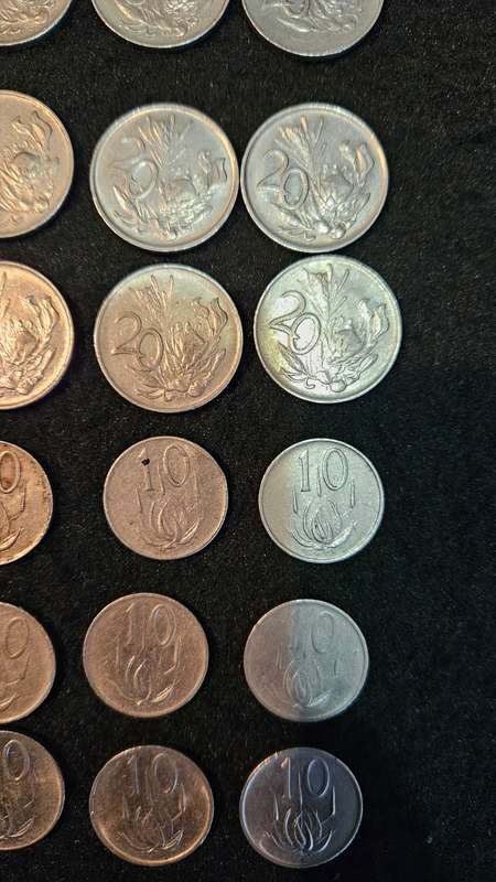 South African 20 Cent, 10 Cent & 5 Cent Coins Lot
