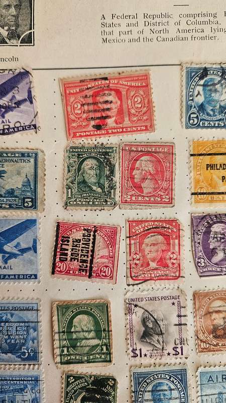 USA Stamps Plus a Ukraine Stamp on reverse side of this page