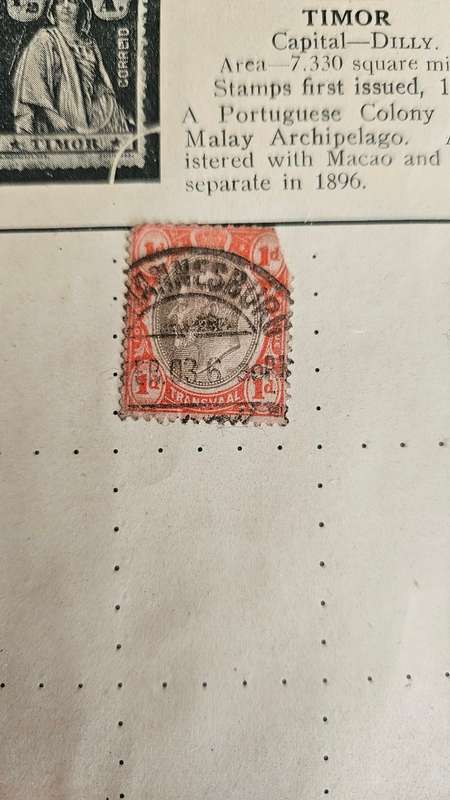 Victoria Tobago & 1 Transvaal Stamp