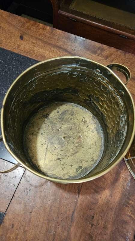 Two Large Brass Planters