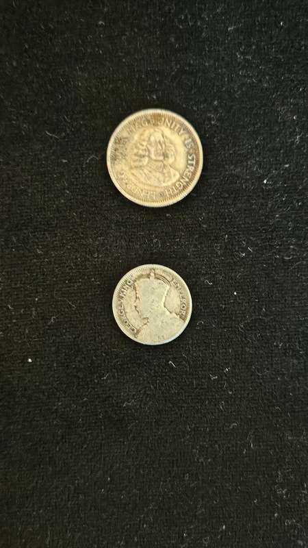 1963 SA 10 Cents 50% Silver Coin plus 1932 Rhodesia 6 Pence 92.5% Silver Coin