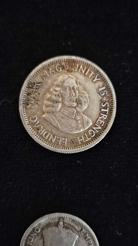 1963 SA 10 Cents 50% Silver Coin plus 1932 Rhodesia 6 Pence 92.5% Silver Coin