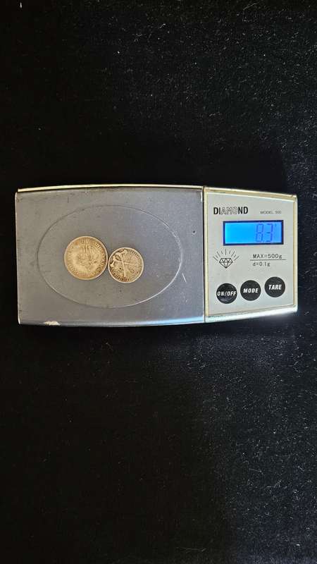 1963 SA 10 Cents 50% Silver Coin plus 1932 Rhodesia 6 Pence 92.5% Silver Coin