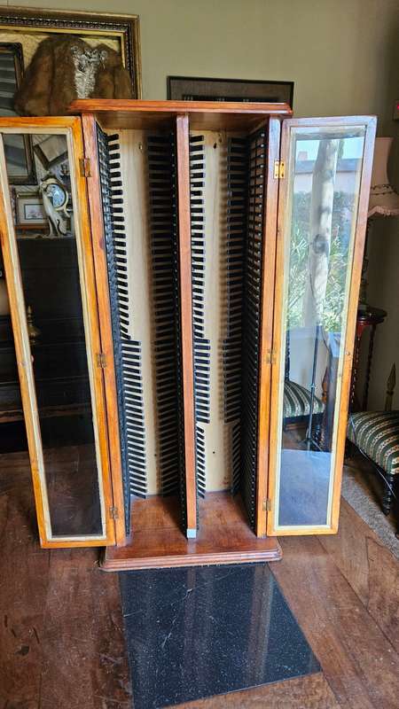 Beautiful Double Door Oregon Pine CD Rack