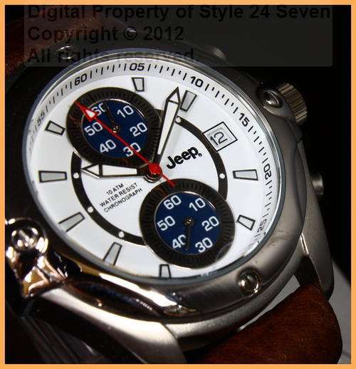 JEEP AUTHENTIC GENTS WHITE FACE CHRONOGRAPH - BRAND NEW WITH FULL GUARANTEE!!!