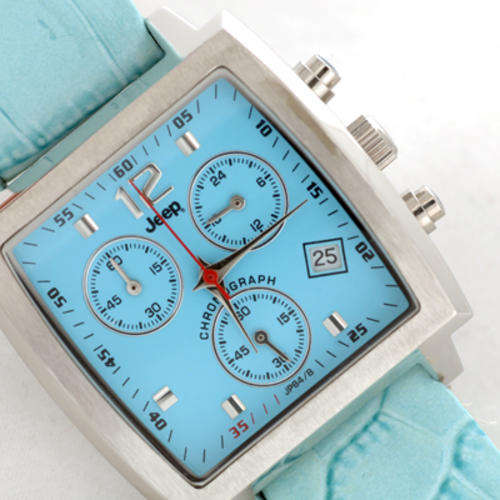 JEEP AUTHENTIC LADIES TORQUOISE FACE CHRONOGRAPH DATE WATCH - IMPORTED FROM EUROPE *BRAND NEW!*