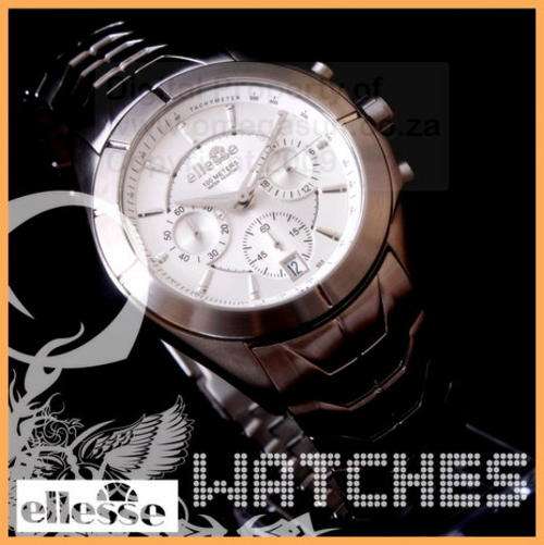 R3,699.00 ELLESSE AUTHENTIC ITALIAN MENS WHITE FACE CHRONOGRAPH WATCH **STUNNING** BRAND NEW!!!
