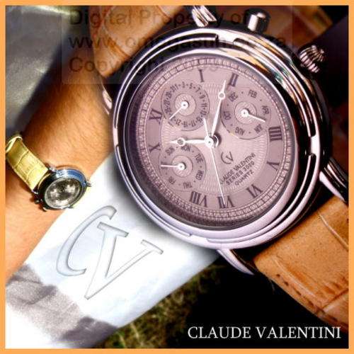 **R6,300.00** CLAUDE VALENTINI GENTS DESIGNER CHRONOGRAPH - IMPORTED FROM EUROPE  *BRAND NEW!!!*