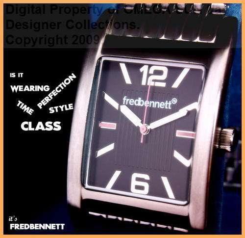 FRED BENNETT UNISEX BLACK DIAL BRACELET WATCH - BRAND NEW WITH FULL GUARANTEE!!! **AWESOME**