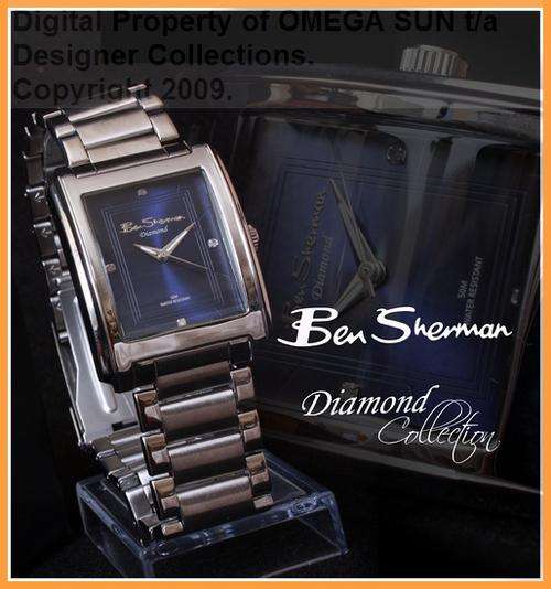 SAVE 68% *DIAMOND* - BEN SHERMAN AUTHENTIC DESIGNER WATCH - CERTIFICATE OF DIAMOND AUTHENTICITY