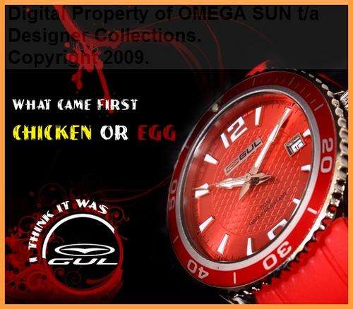 **R1,450.00** GUL AUTHENTIC GENTS RED DIAL WATCH - IMPORTED FROM EUROPE *BRAND NEW*