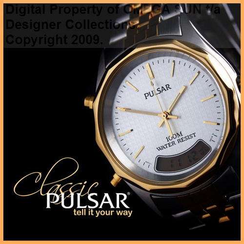**R1,929.00** PULSAR GENTS AUTHENTIC TWO-TONE ANALOGUE AND DIGITAL *BRAND NEW WITH FULL GUARANTEE!*