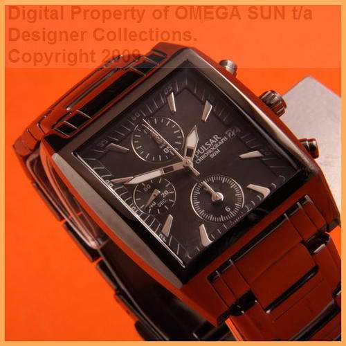 **R2,499.00** PULSAR GENTS AUTHENTIC BLACK ION-PLATED CHRONOGRAPH *BRAND NEW WITH FULL GUARANTEE!*