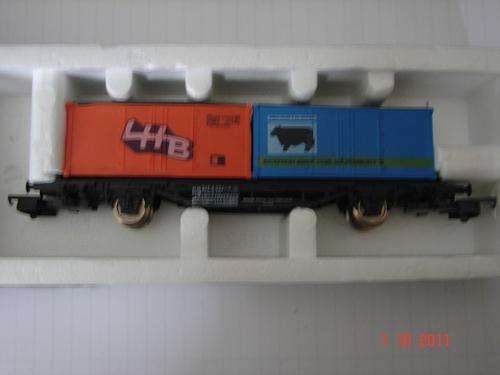 Lima HO - Container carrier wagon in mint condition - steel wheels
