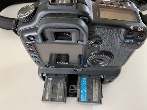 Canon 30D including Canon battery grip, two magazines, two batteries and genuine Canon charger