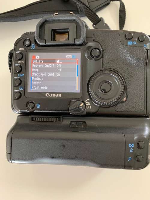 Canon 30D including Canon battery grip, two magazines, two batteries and genuine Canon charger