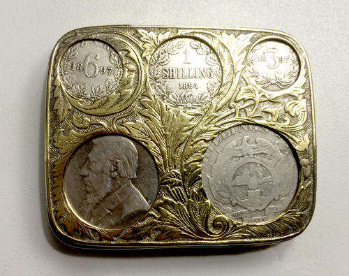 ZAR COINS in ANTIQUE COIN HOLDER -Very Rare!!! BARGAIN !!!!