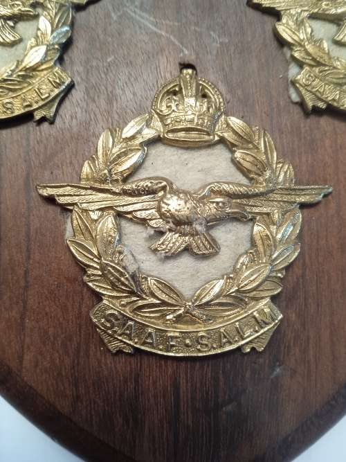 South  African Airforce Cap Badges plaque