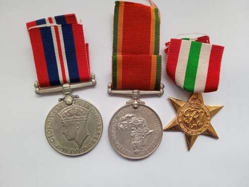 3 X WWii medals issued to JH Briscoe