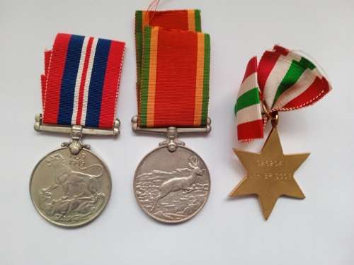 3 X WWii medals issued to JH Briscoe