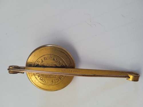 Duke of Cornwall`s light Infantry button on Rolled gold tie clip/pin