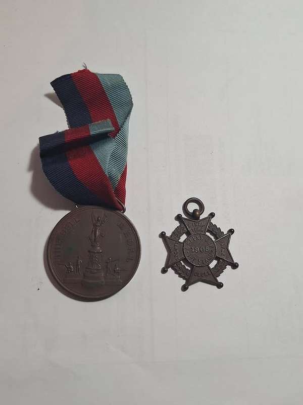 Society of Miniature Rifle club Bell medal and Queens cup medal
