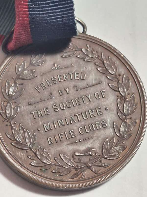 Society of Miniature Rifle club Bell medal and Queens cup medal